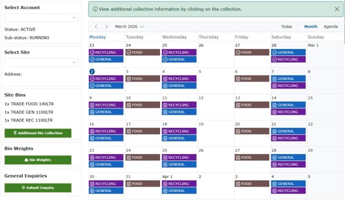 Example screenshot of Bartec Collective portal dashboard